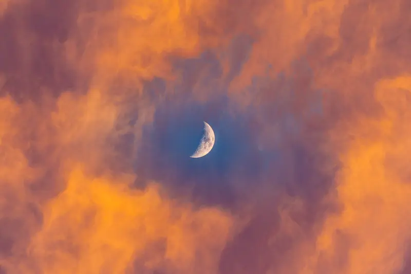 Moon in the Fire Clouds